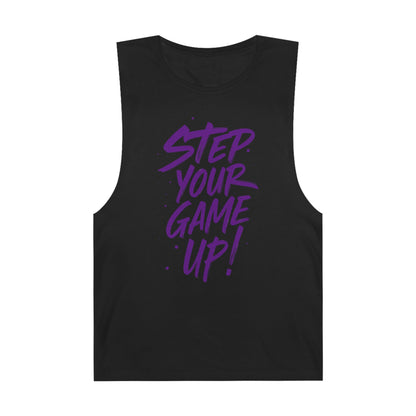 Step Your Game Up - Premium Unisex Barnard Tank Top Black Printify by The Night Shift Automotive Apparel