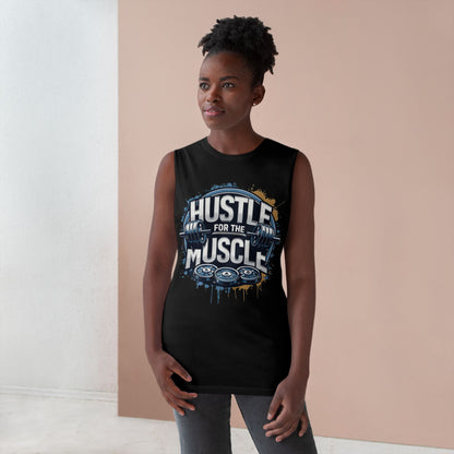 Hustle For The Muscle - Premium Unisex Barnard Tank Top Printify by The Night Shift Automotive Apparel