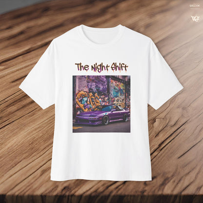 Nissan 240sx Graffiti-Premium, Ultra Soft Unisex Oversized Boxy Tee Printify by The Night Shift Automotive Apparel