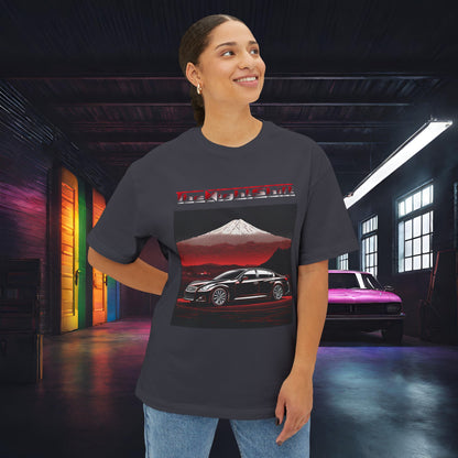 Infiniti G37 Sedan Mt Fuji-Premium, Ultra Soft, Unisex Oversized Boxy Tee Printify by The Night Shift Automotive Apparel