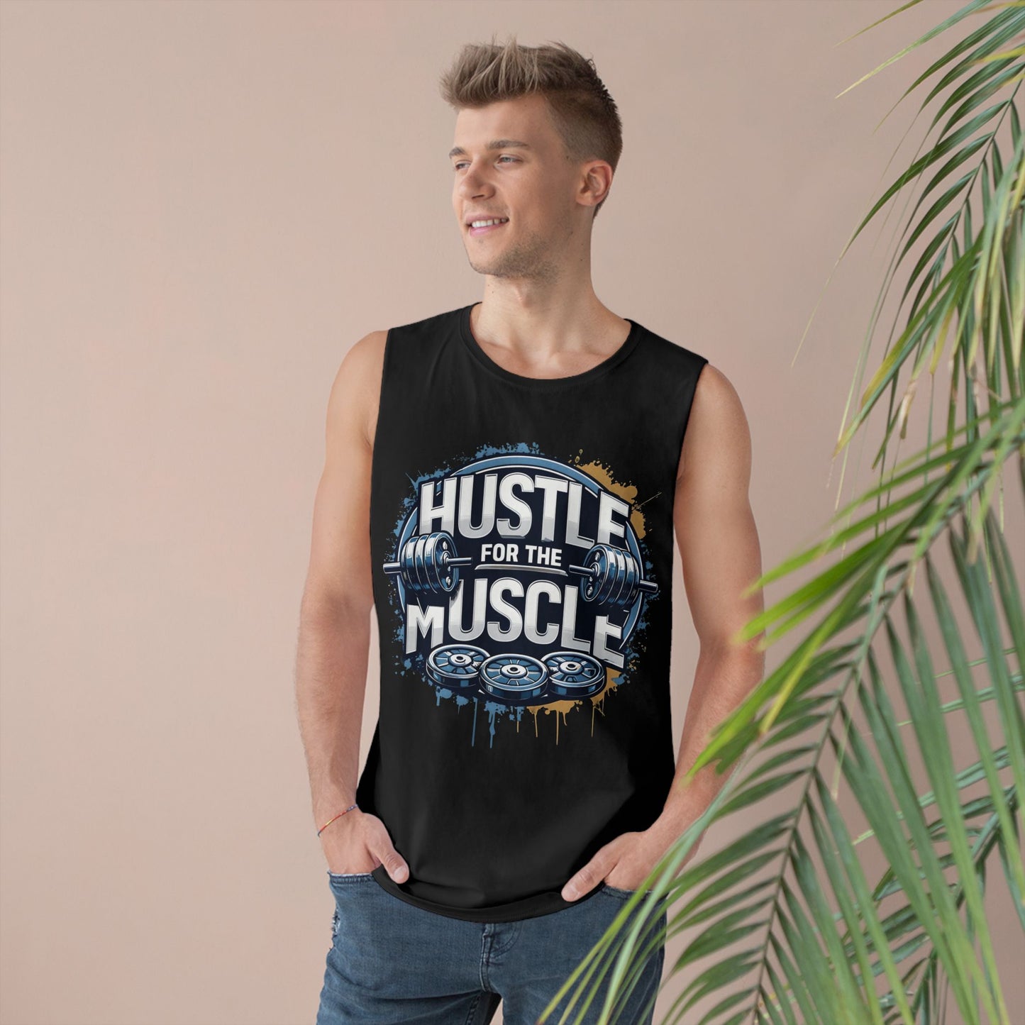 Hustle For The Muscle - Premium Unisex Barnard Tank Top Printify by The Night Shift Automotive Apparel