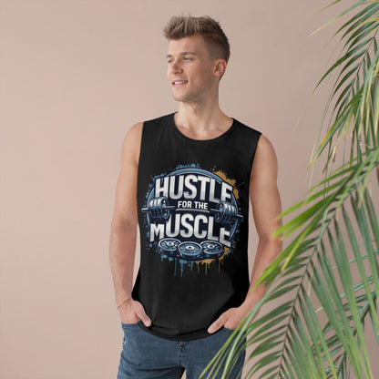 Hustle For The Muscle - Premium Unisex Barnard Tank Top Printify by The Night Shift Automotive Apparel