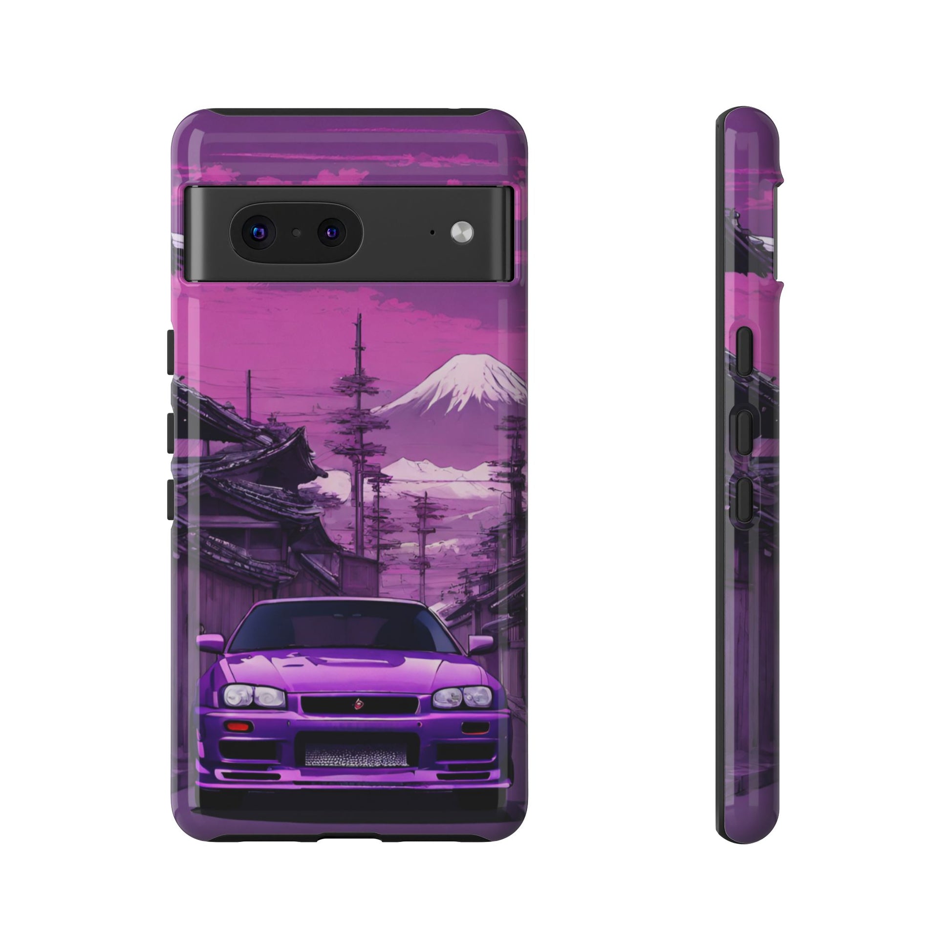 Nissan Skyline R34 Mt Fuji-Dual Layer Ultra Tough Phone Case Printify by The Night Shift Automotive Apparel
