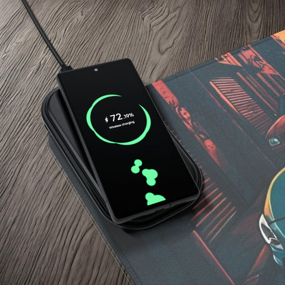 Subaru BRZ Street Life-LED Gaming Mouse Pad with Wireless Charging Printify by The Night Shift Automotive Apparel