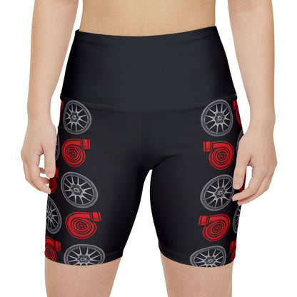 Women's Gym & Fitness Biker Shorts Printify by The Night Shift Automotive Apparel