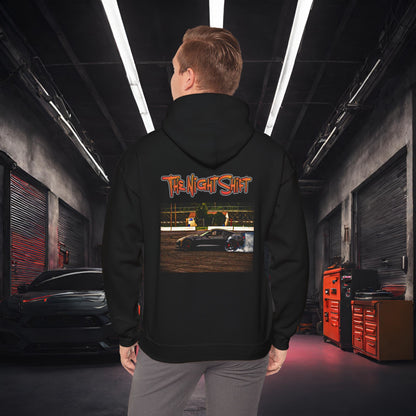 Chevy Corvette C7 Drifting At Lebanon Valley-Ultra Soft, Premium Hoodie Black Printify by The Night Shift Automotive Apparel