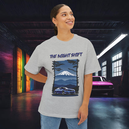 Infiniti G37 Sedan Mt Fuji-Premium, Ultra Soft Unisex Oversized Boxy Tee Printify by The Night Shift Automotive Apparel