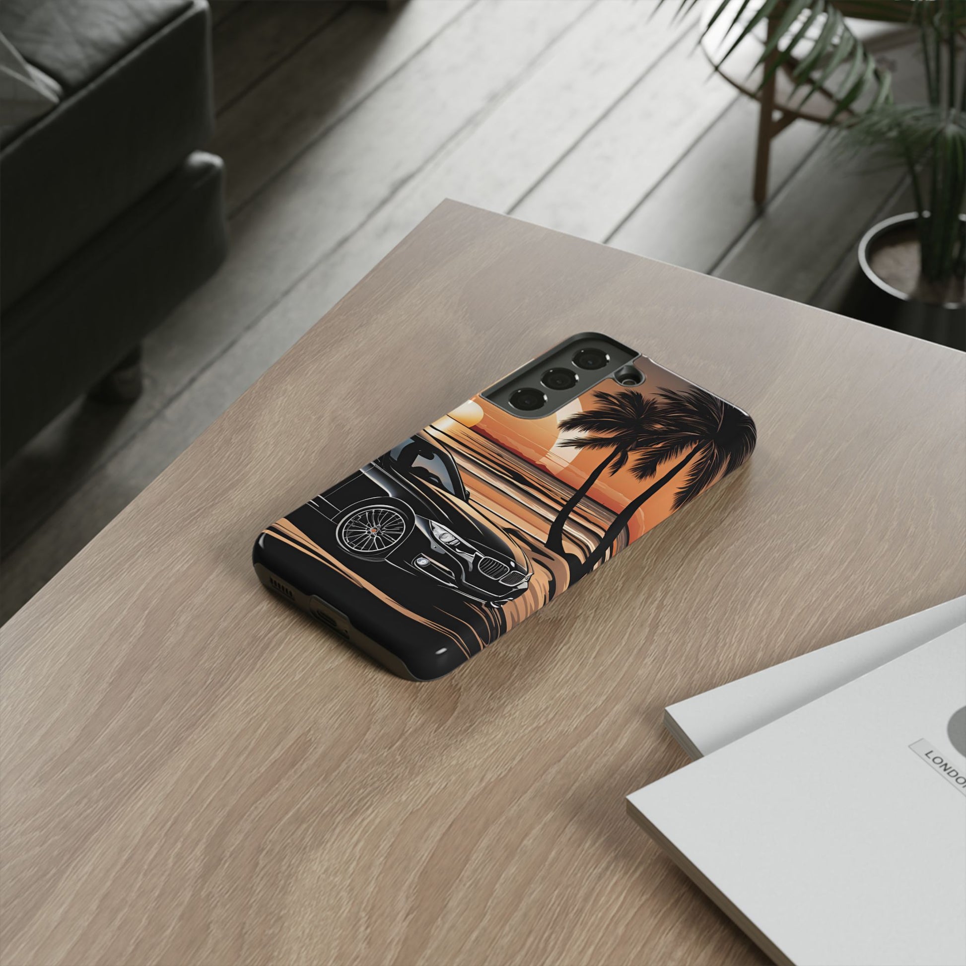 BMW Sunset On The Beach-Dual Layer Ultra Tough Phone Case Samsung Galaxy S22 Glossy Printify by The Night Shift Automotive Apparel