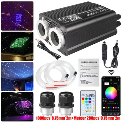 32W Dual Port Fiber Optic Starlight Headliner Kit with Meteor Effect APP