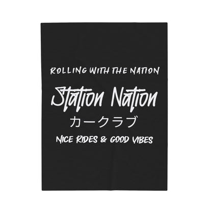 Station Nation-Velveteen Plush Blanket Printify by The Night Shift Automotive Apparel