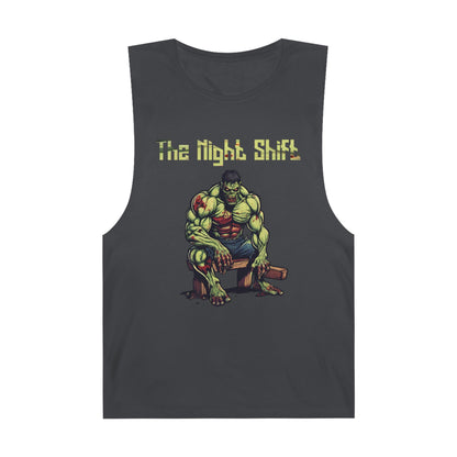 Zombie Body Builder - Premium Unisex Barnard Tank Top Coal Printify by The Night Shift Automotive Apparel