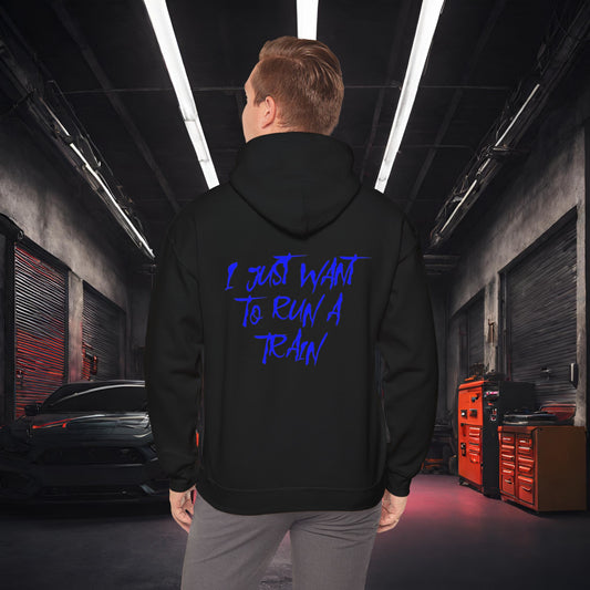 I Just Want To Run A Train-Ultra Soft, Premium Hoodie Black Printify by The Night Shift Automotive Apparel