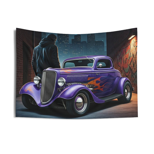 1934 Ford 3 Window Coupe Indoor Wall Tapestries - Shop Banner 36" × 26" Printify by The Night Shift Automotive Apparel