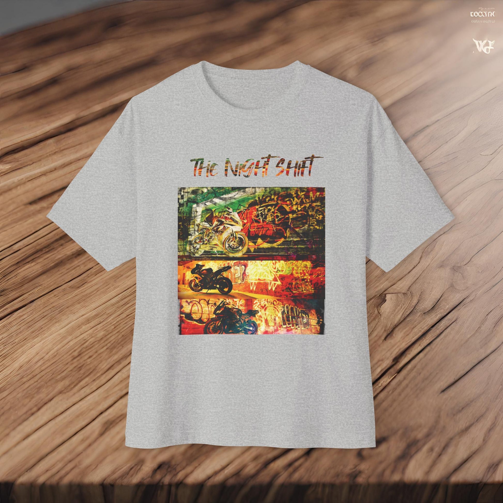 Sport Bike Graffiti Edition-Premium Ultra Soft Unisex Oversized Boxy Tee Printify by The Night Shift Automotive Apparel