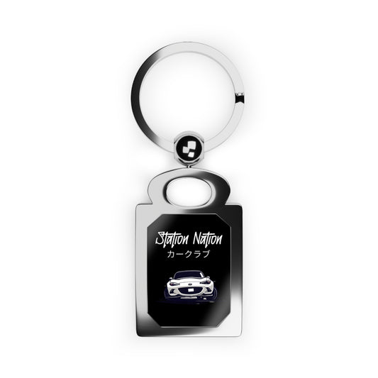 Station Nation Keychain One size Glossy Silver Printify by The Night Shift Automotive Apparel