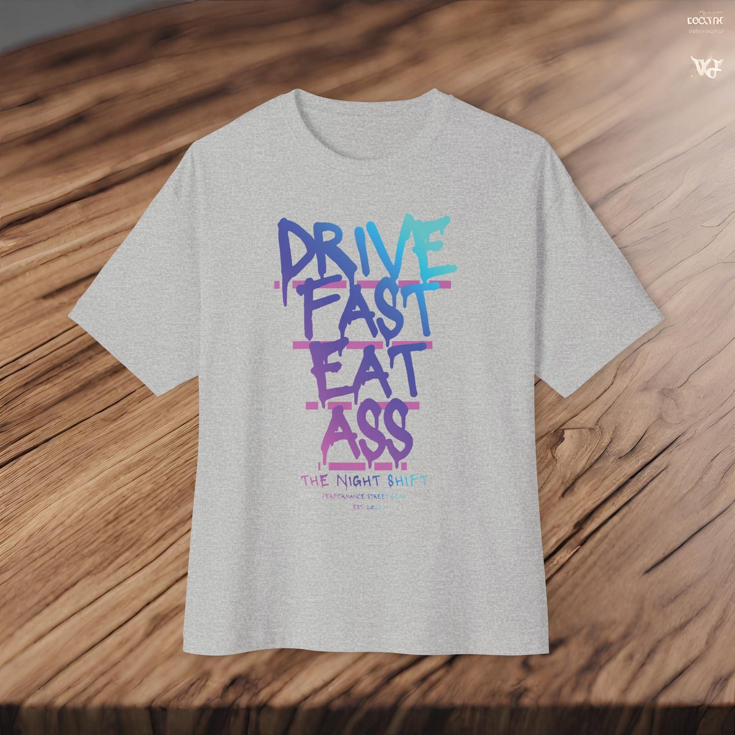 Drive Fast, Eat Ass-Premium, Ultra Soft Unisex Oversized Boxy Tee Printify by The Night Shift Automotive Apparel