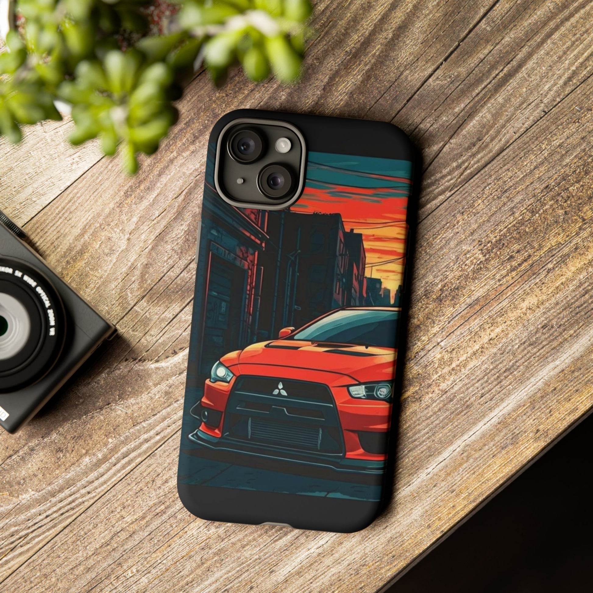 Mitsubishi Evo X Street Life-Dual Layer Ultra Tough Phone Case iPhone 15 Plus Matte Printify by The Night Shift Automotive Apparel