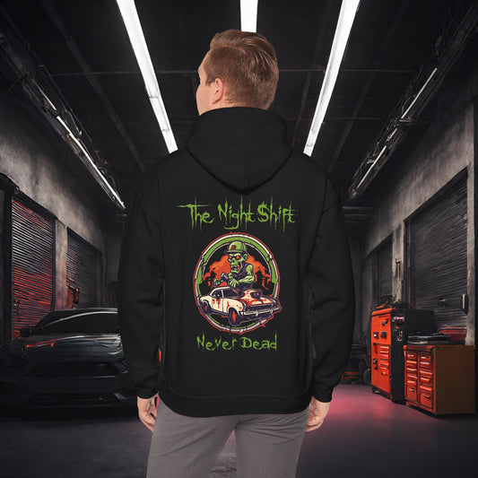 Never Dead Zombie Muscle Car-Ultra Soft, Premium Hoodie Black Printify by The Night Shift Automotive Apparel