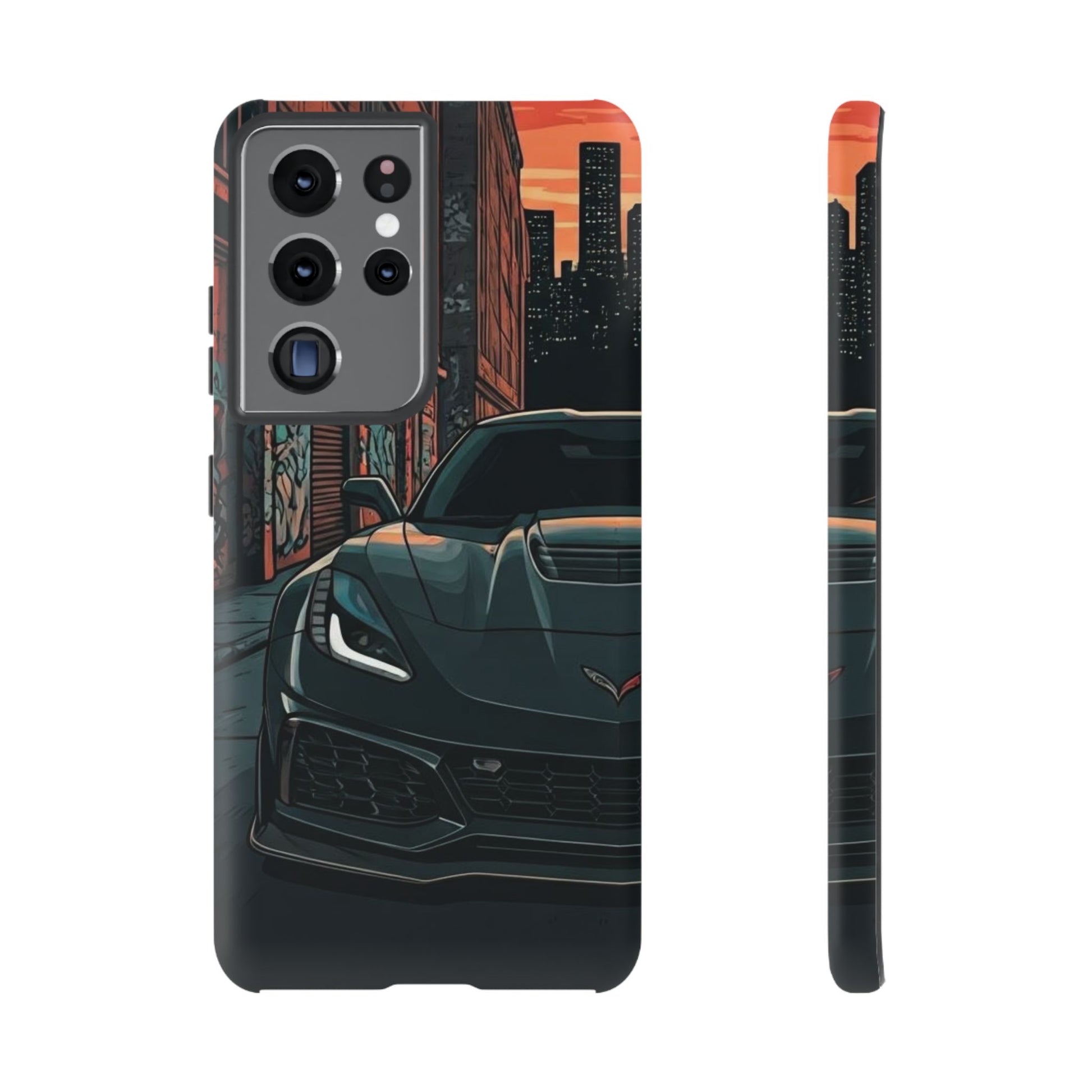 Chevy Corvette C7 Street Life-Dual Layer Ultra Tough Phone Case Samsung Galaxy S21 Ultra Matte Printify by The Night Shift Automotive Apparel