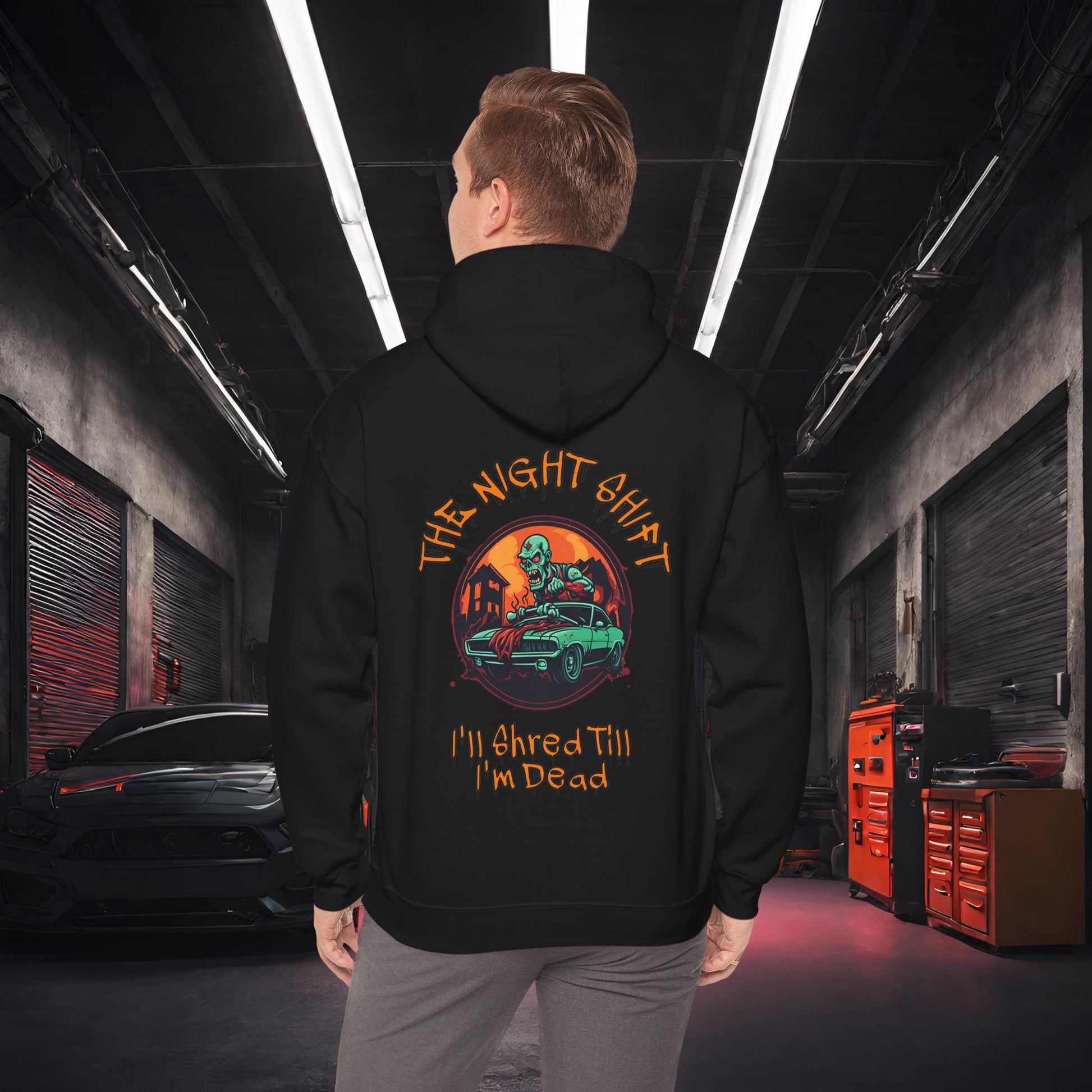 Death Trap Shred 'Till I'm Dead-Ultra Soft, Premium Hoodie Black Printify by The Night Shift Automotive Apparel