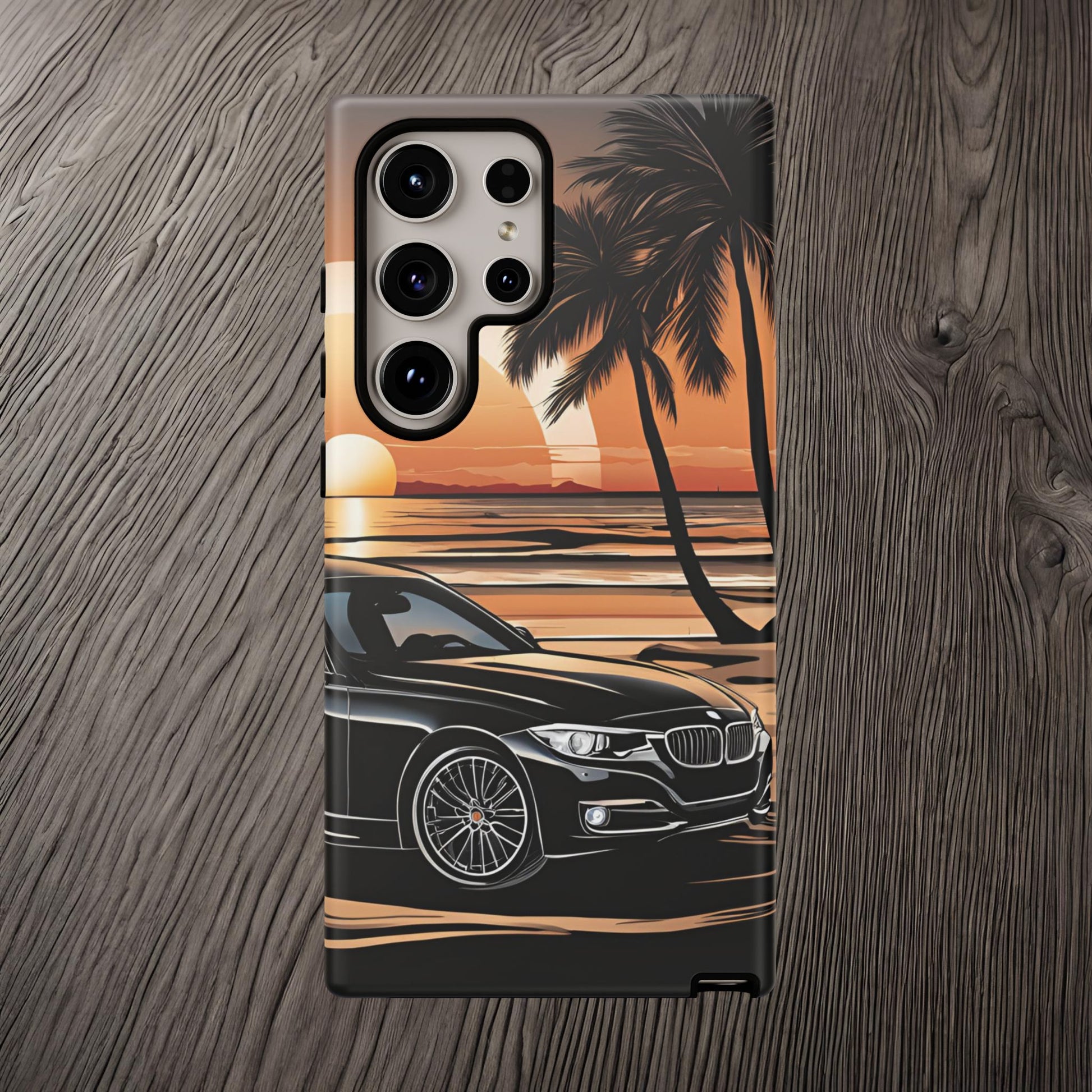 BMW Sunset On The Beach-Dual Layer Ultra Tough Phone Case Samsung Galaxy S24 Ultra Matte Printify by The Night Shift Automotive Apparel