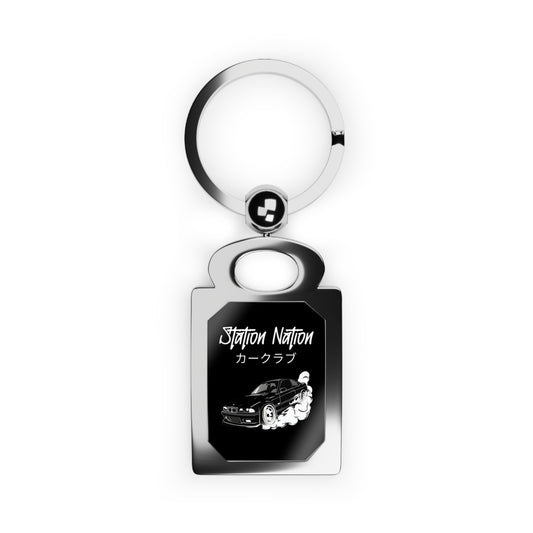 Station Nation Keychain One size Glossy Silver Printify by The Night Shift Automotive Apparel