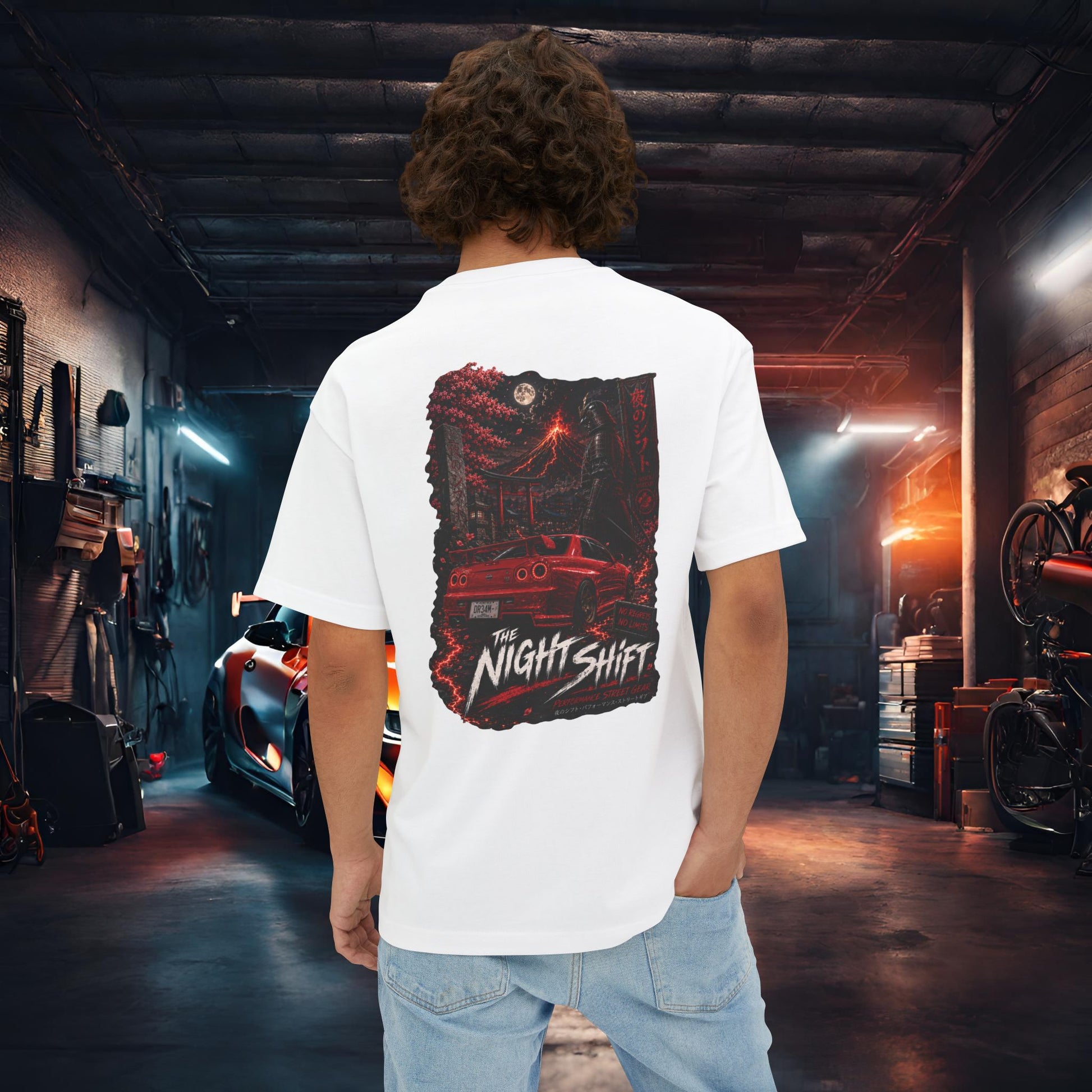 Nissan Skyline R34 Owners Custom-Premium, Ultra Soft Unisex Oversized Boxy Tee Printify by The Night Shift Automotive Apparel