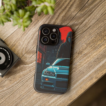Nissan Skyline R34 Street Life-Dual Layer Ultra Tough Phone Case iPhone 16 Pro Matte Printify by The Night Shift Automotive Apparel