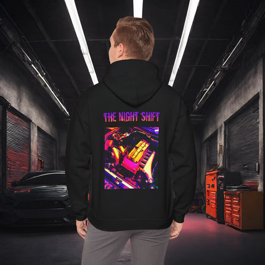 Barra Synthwave-Premium, Ultra Soft Unisex Hoodie Black Printify by The Night Shift Automotive Apparel