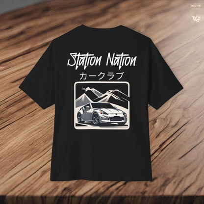 Station Nation-Premium, Ultra Soft Unisex Oversized Boxy Tee Printify by The Night Shift Automotive Apparel