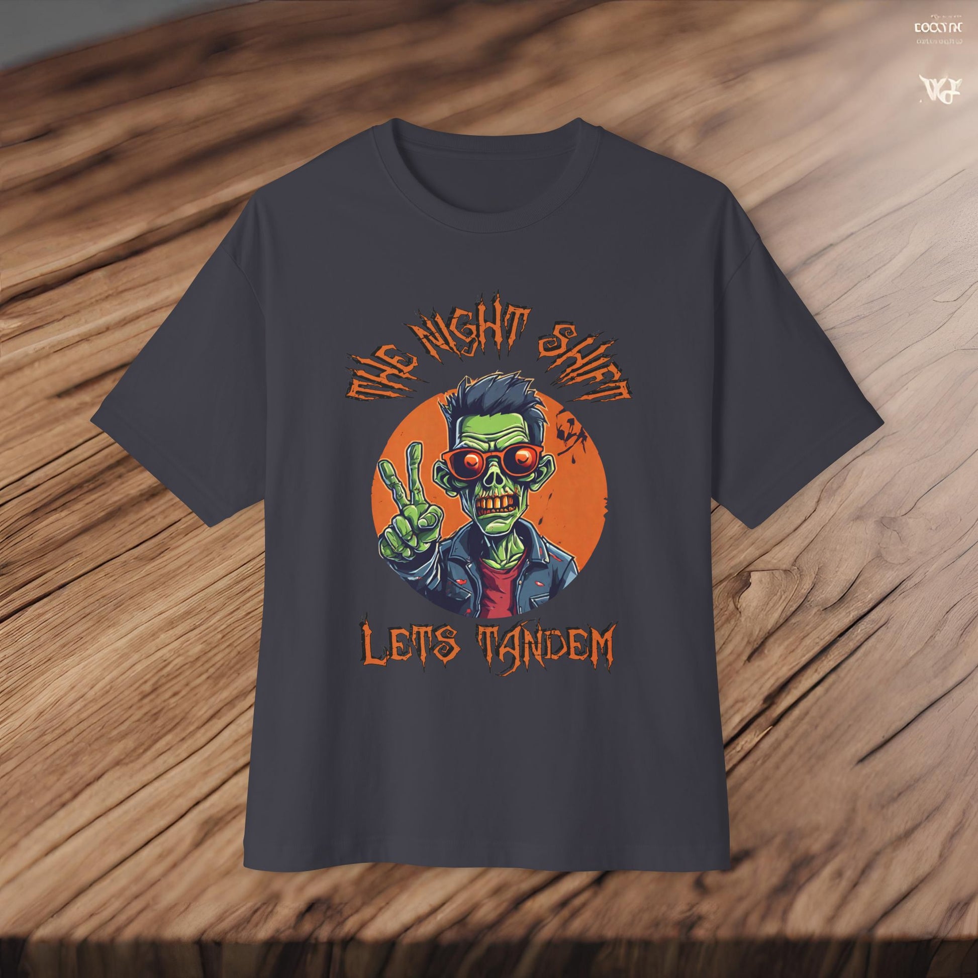 Lets Tandem Drift Zombie Logo-Premium, Ultra Soft Unisex Oversized Boxy Tee Printify by The Night Shift Automotive Apparel