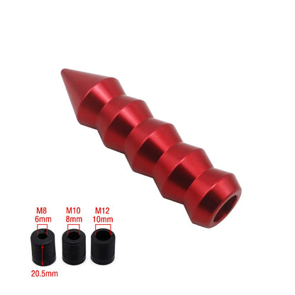 Knurled Spiked Aluminum Universal Shift Knob Red The Night Shift Performance Street Gear by The Night Shift Automotive Apparel