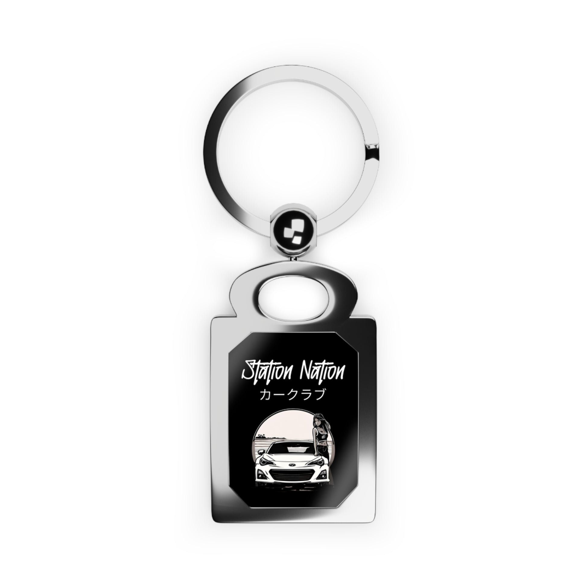 Station Nation Keychain One size Glossy Silver Printify by The Night Shift Automotive Apparel