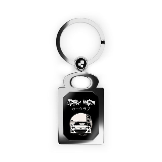 Station Nation Keychain One size Glossy Silver Printify by The Night Shift Automotive Apparel
