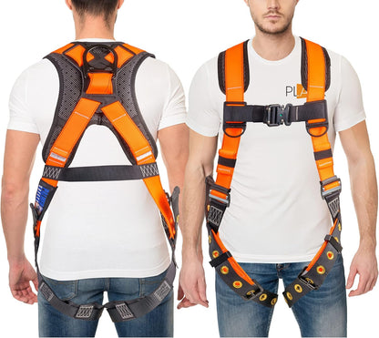 Photographer/Videographer Full Body Harness with 5 Point Adjustment, Dorsal D-Ring, Grommet Legs, and Fall Indicators Orange The Night Shift Performance Street Gear by The Night Shift Automotive Apparel