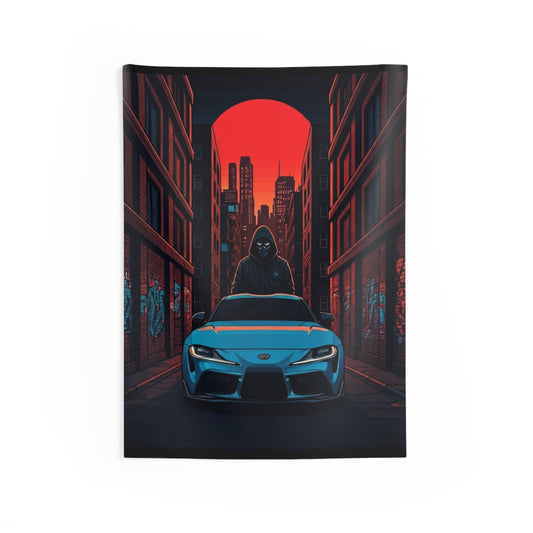 MK-V Toyota Supra Indoor Wall Tapestries - Shop Banner 26" × 36" Printify by The Night Shift Automotive Apparel