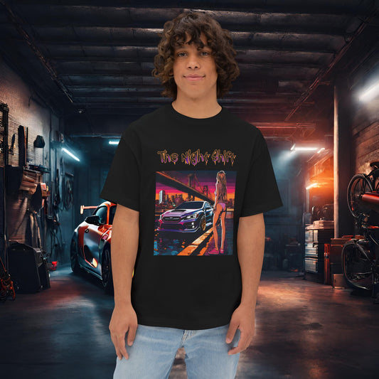 Subaru WRX/STI Beach Boulevard-Premium, Ultra Soft Unisex Oversized Boxy Tee Black Printify by The Night Shift Automotive Apparel
