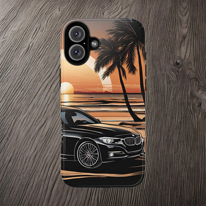 BMW Sunset On The Beach-Dual Layer Ultra Tough Phone Case iPhone 16 Plus Glossy Printify by The Night Shift Automotive Apparel