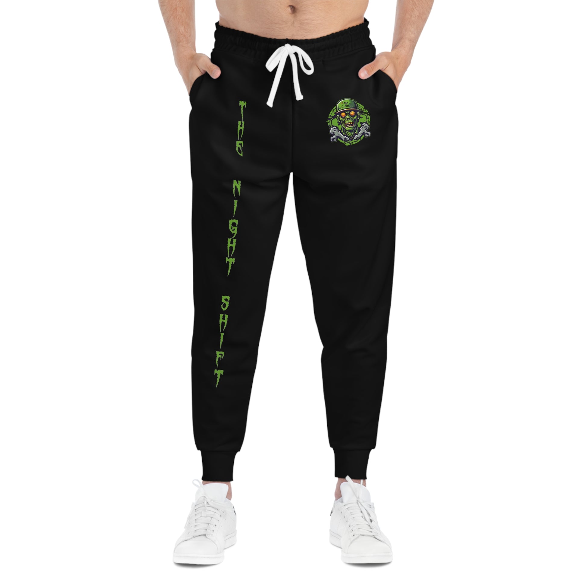 Zombie Mad Scientist-Premium, Ultra Soft Athletic Joggers Seam thread color automatically matched to design Printify by The Night Shift Automotive Apparel