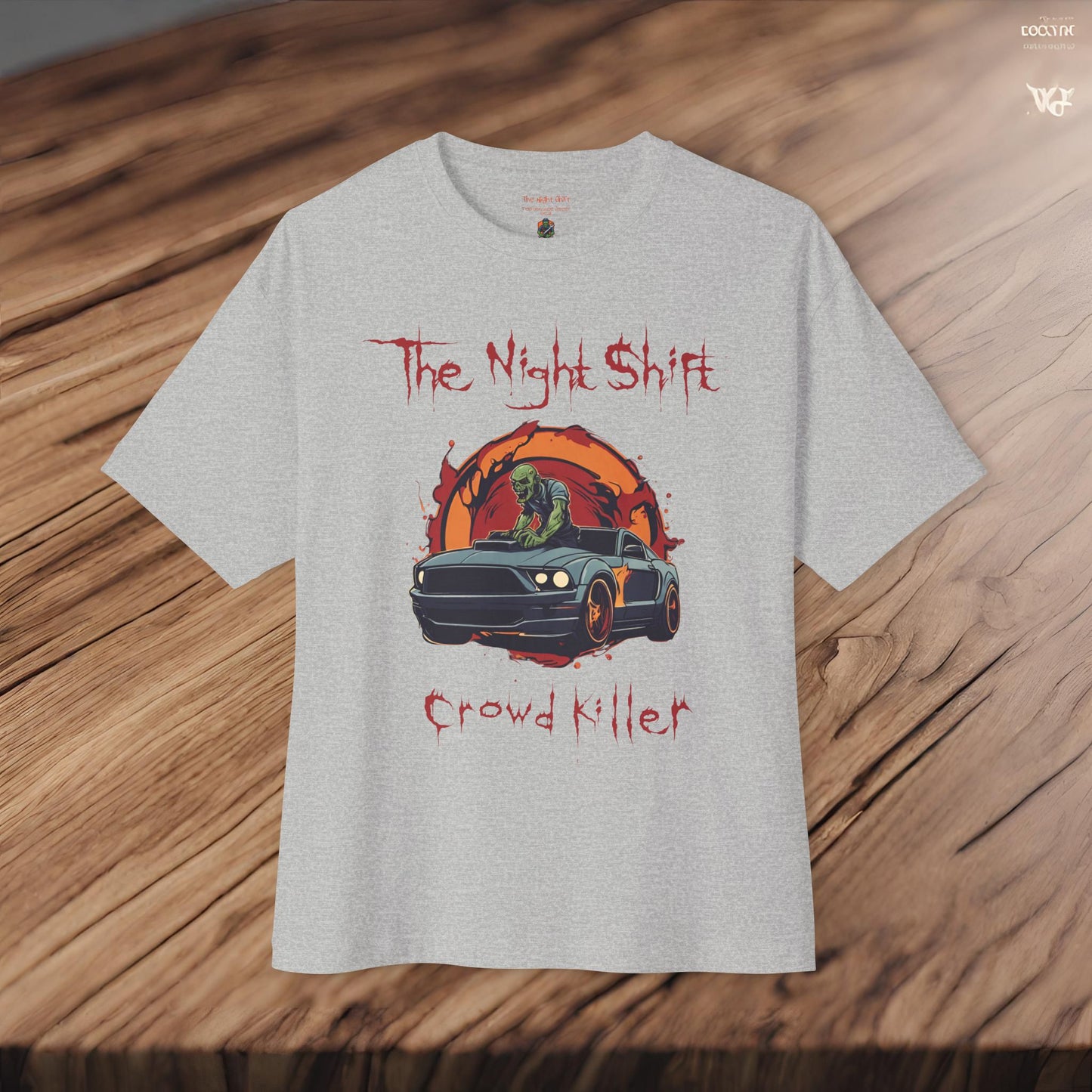 Crowd Killer Zombie Mustang-Premium, Ultra Soft Unisex Oversized Boxy Tee Printify by The Night Shift Automotive Apparel