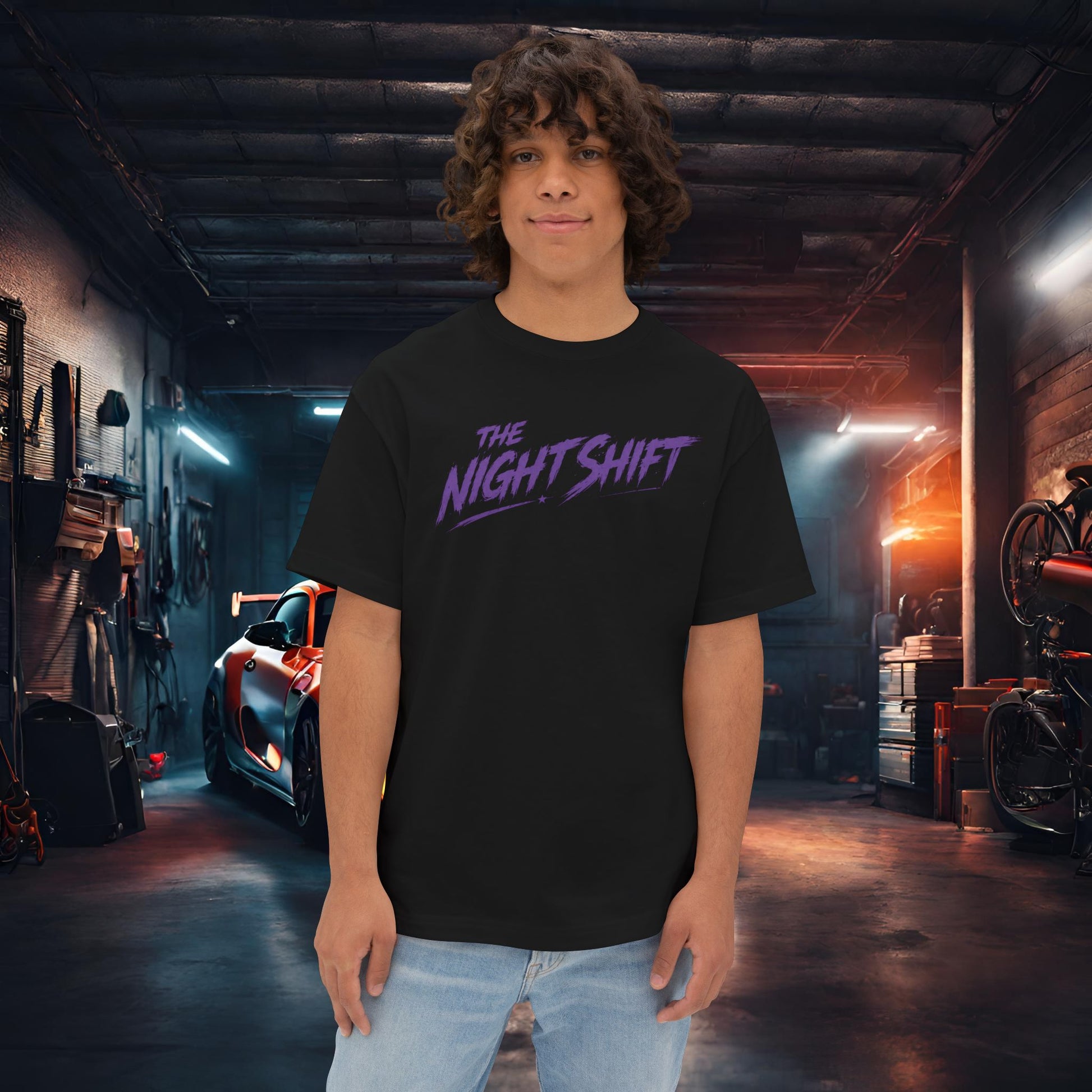 Nissan 240sx S13 Lawless Tendencies-Premium, Ultra Soft Unisex Oversized Boxy Tee Printify by The Night Shift Automotive Apparel