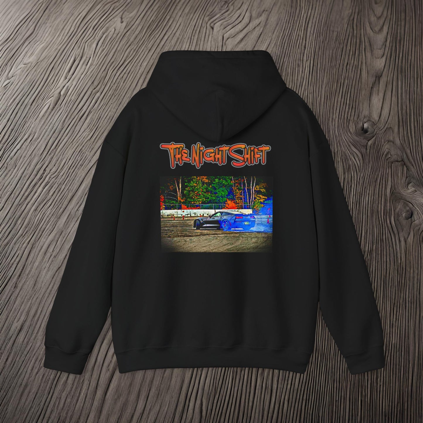Chevy Corvette C7 Drifting-Premium, Ultra Soft Unisex Hoodie Printify by The Night Shift Automotive Apparel