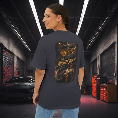 BMW M3 E90 Street Drift-Premium, Ultra Soft Unisex Oversized Boxy Tee Printify by The Night Shift Automotive Apparel