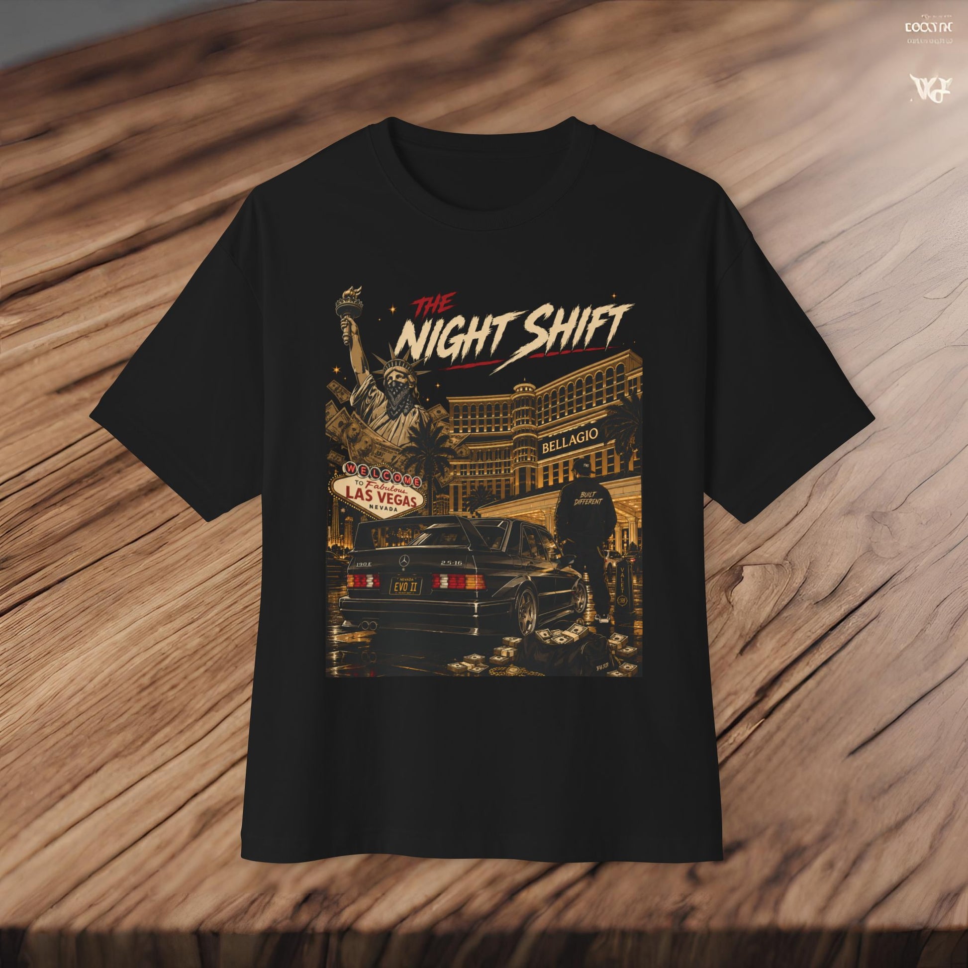 Mercedes Benz 190E Evo II-Premium, Ultra Soft Unisex Oversized Boxy Tee Printify by The Night Shift Automotive Apparel