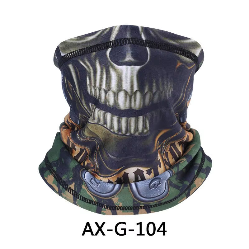 Skull Bandana Fleece Neck Gaiter Half Face Mask