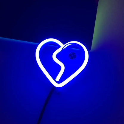 LED Broken Heart Window Light Blue The Night Shift Performance Street Gear by The Night Shift Automotive Apparel