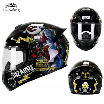 BIKE Adult Full Face Motorcycle/Racing Helmets-DOT Approved