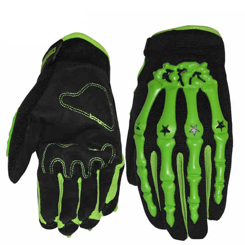 Racing/Motorcycle Riding Gloves Full Finger Skeleton M Green The Night Shift Performance Street Gear by The Night Shift Automotive Apparel
