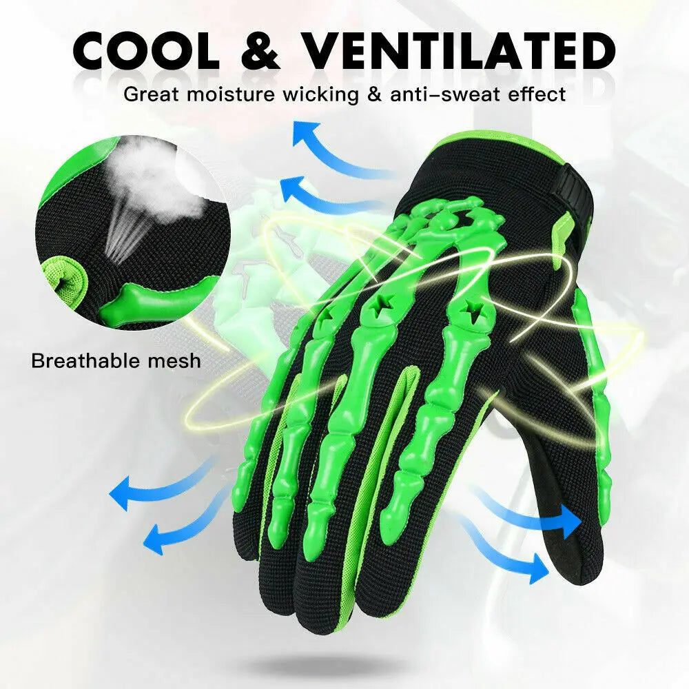 Racing/Motorcycle Riding Gloves Full Finger Skeleton The Night Shift Performance Street Gear by The Night Shift Automotive Apparel