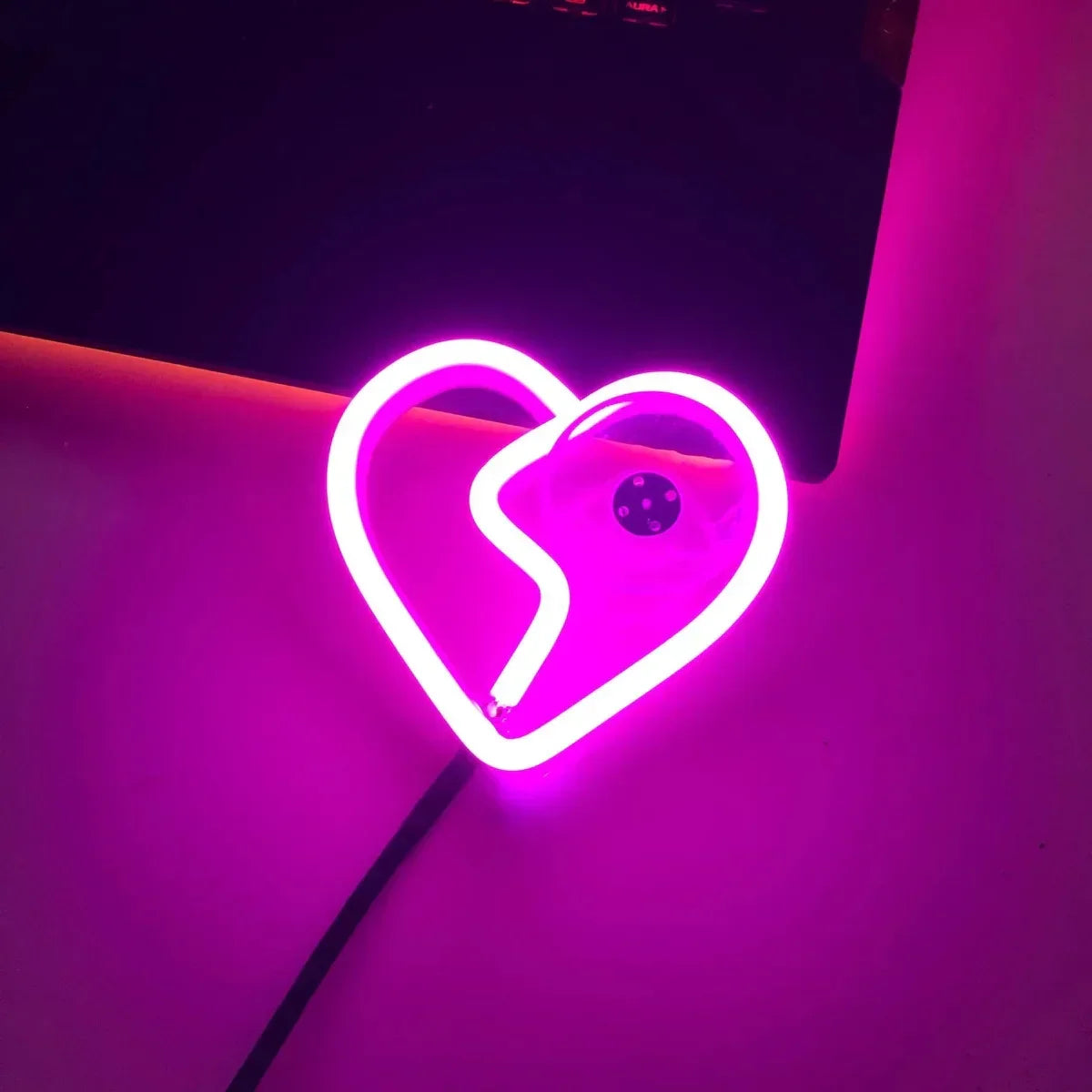 LED Broken Heart Window Light Purple The Night Shift Performance Street Gear by The Night Shift Automotive Apparel